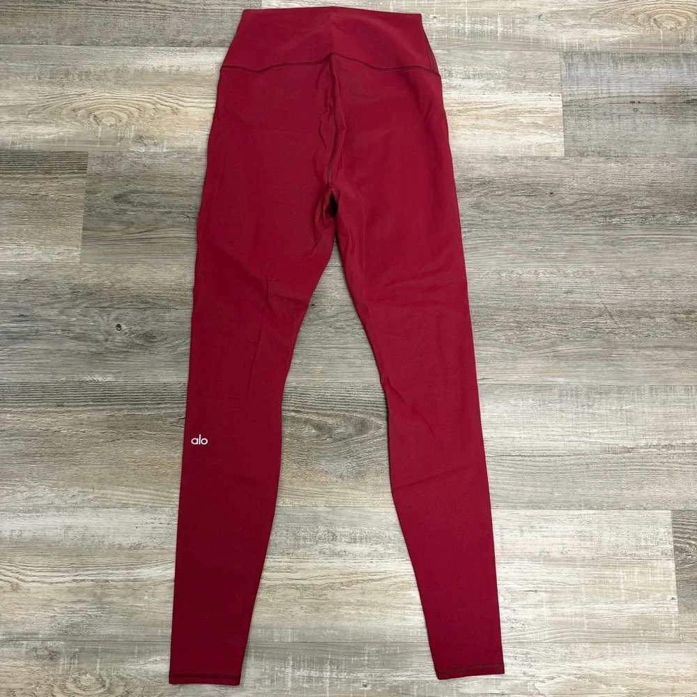 Alo Yoga High Waisted Ripped Warrior Leggings in Red-size Medium *NEW w/o tags*